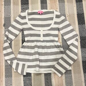 Edikted Gray and White Striped Sweater size XS